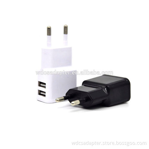 US/EU Plug Wall Charger Power Adapter 5V 2A Dual Port USB Home Travel Charger For phone